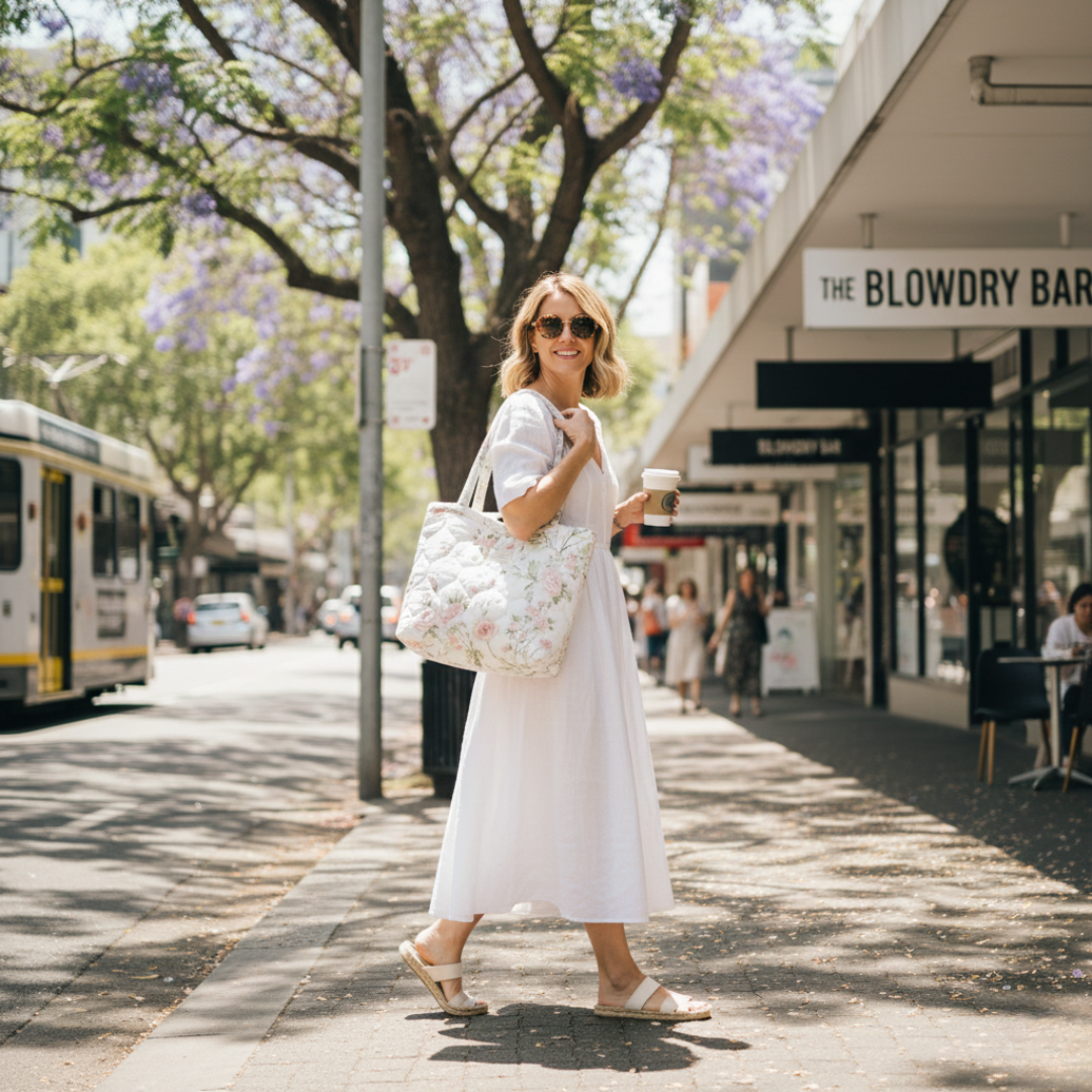 Aurora Quilted Floral Tote