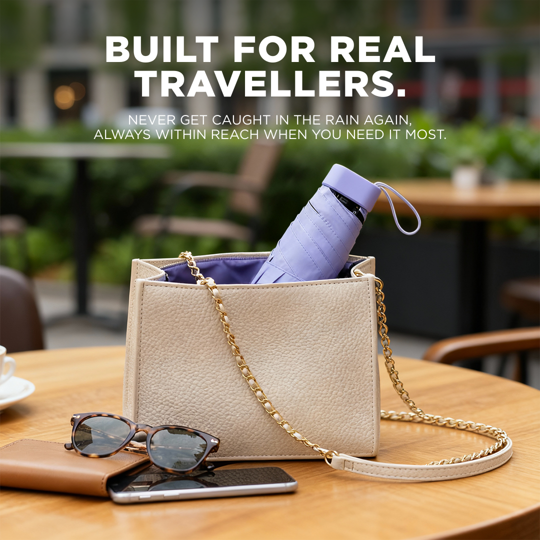 Compact Travel Umbrella & Case