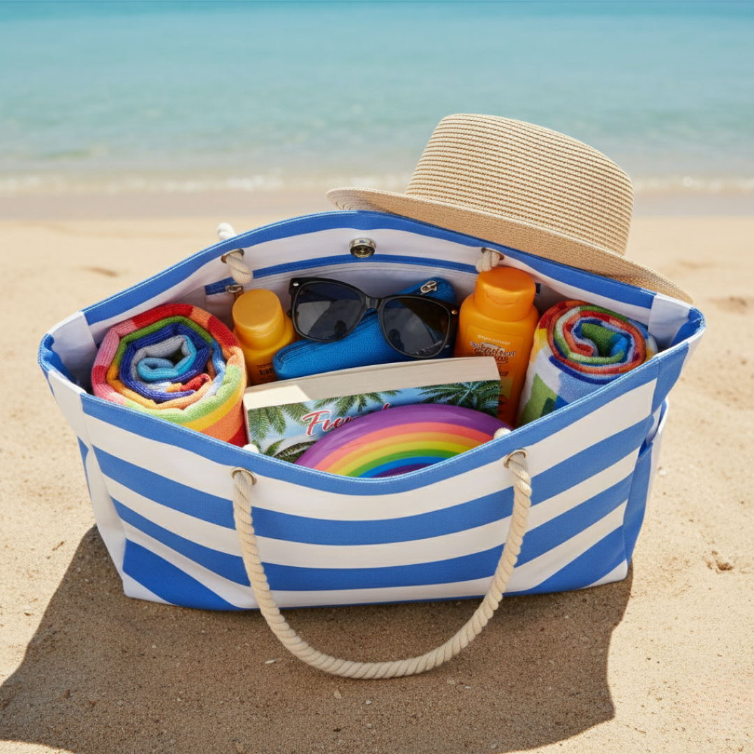 Claire Striped Canvas Tote