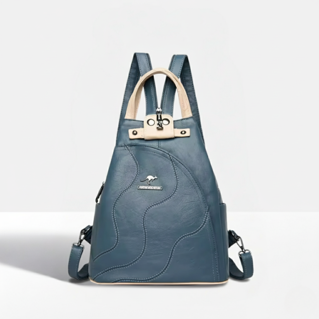 Compact Vegan Leather Backpack