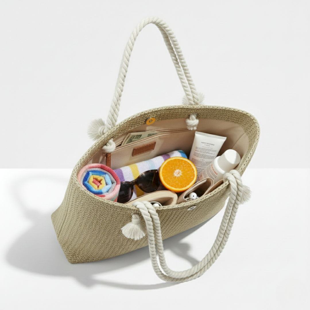Natural Woven Summer Carryall