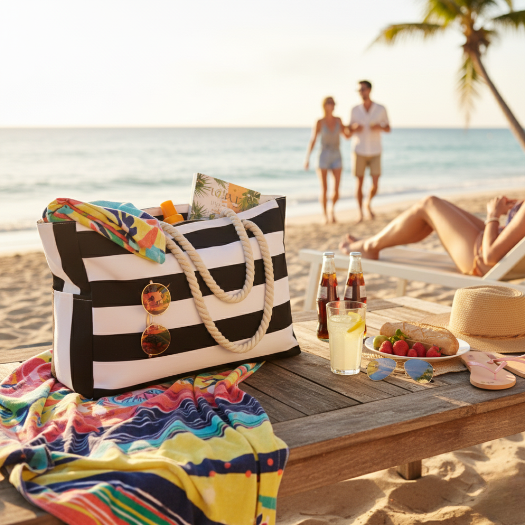 Nautical Striped Beach Carryall