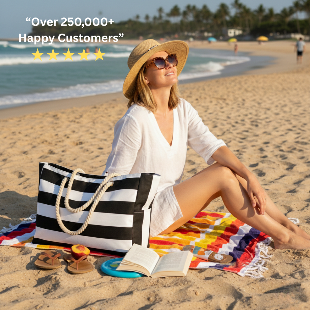 Nautical Striped Beach Carryall