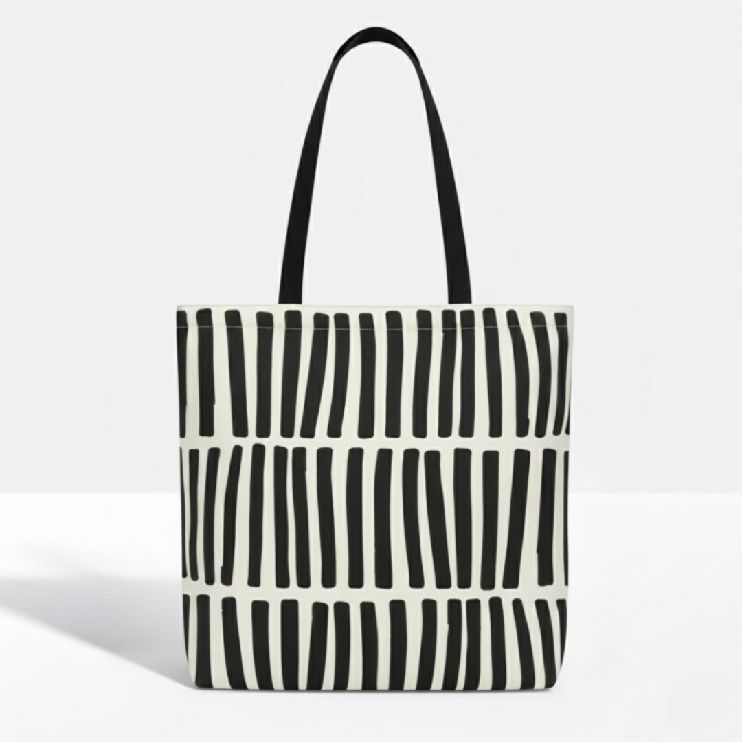 Striped Minimalist Canvas Tote