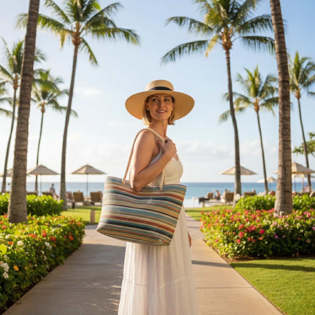 Woven Straw Beach Tote